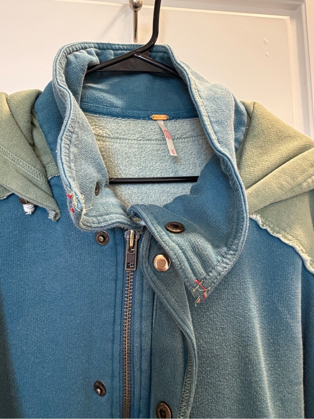 Free People Radio Cardi Hoodie Jacket Top Teal - Picture 6 of 14